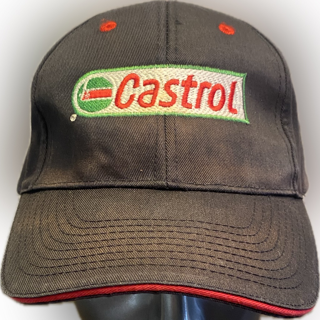 Castrol Adjustable Hat Automotive Oil Racing Black With Red Accents